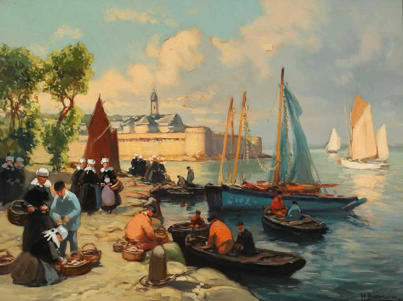 Vista dal porto di Concarneau, in Francia